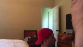 Rough Straight Neighbor Plays Gag the Fag while Wife is Away. Floods Throat - 2 image