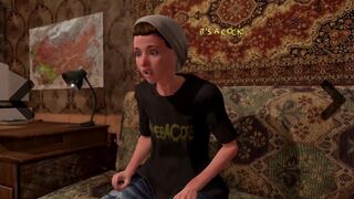 3D Tranny Mom and Horny Bisexual Gay-Guy seduced and fuck heterosexual Guy, Cartoon Fantasy Sex Video Online - 4 image