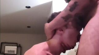 dom guy slaps me & shoves his big thick cock down my throat - 3 image