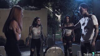 Petite teen group fucked by bisexual zombies on a grave - 2 image