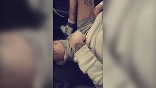 Horny Car Fun with Tattooed Lad - 2 image