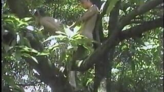 Horny guy taking dick in his ass and gives BJ in a tree and gets creamed - 8 image