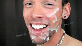 Beautiful Huge Facial – Cum Covered Face – Big Messy Load - 1 image