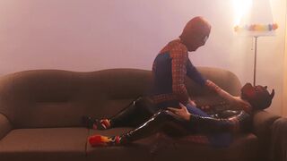 Spiderman fucks Pup Pepper dressed in rubber latex (mouthfuck) - 10 image