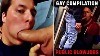 Hot GAY COMPILATION OF Public BLOWJOBS! 2022 - 1 image