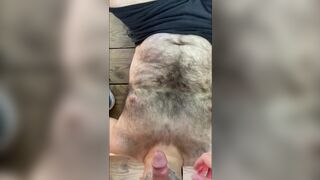 Hairy Dad busted jerking on front porch - 8 image