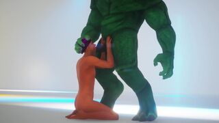 Muscular Furry alien fucked a nerd in the mouth - 1 image