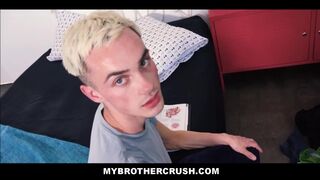 Blonde Twink Stepbrother Learns Biology From Jock Brother - 1 image