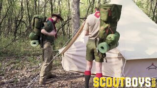 ScoutBoys - cute ScoutBoy stuffed in forest tent by leader - 2 image