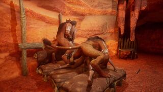 Two prisoners being devoured by monster cocks 3D - 11 image