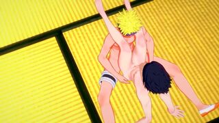 Naruto Yaoi - Naruto x Sasuke Bareback Twice with creampie - Sissy crossdress Japanese Asian Manga Anime Game Porn Gay - 15 image