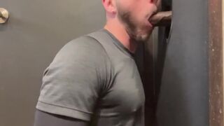 Swallowing straight Darksome Cock in my GloryHole in Miami - 2 image