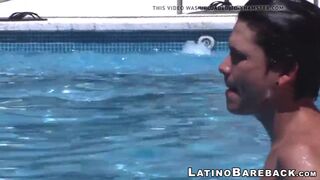 Latino pool boy is about to get drilled bareback - 2 image