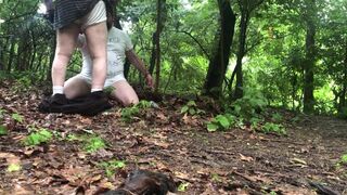 Mature blowjob captive in the woods - 4 image