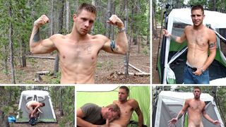 Swallowing Straight Guy’s Load in the Rain – Mountain Tent Cum Eating - 1 image