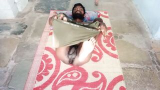 Rajesh Playboy 993 laid on floor mat, legs up, showing ass, butt, balls, abs, masturbating dick and cumming on the body - 1 image