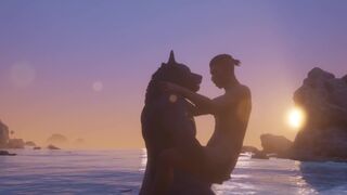 Gay Wolf & Man Make Love by the Beach / Wild Life Furries - 12 image