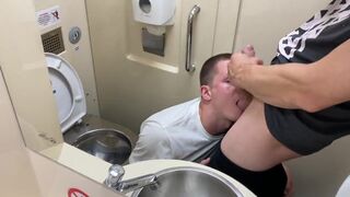 Gave a guy a blowjob on a toilet train - 11 image