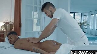 Interracial gay sex massage with happy ending - 1 image