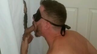 Straight Married Young Dude Sprays my Face with Semen at my Gloryhole - 5 image