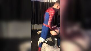 Spider man dominates British bi chav - 10 image