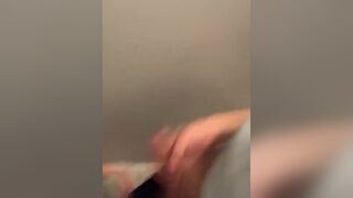 Playing with a Guy in an Understall Restroom and eat my cum! - 5 image