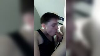 Faggot Twink Sucks & Worships Hung Straight Cock because Girlfriend wont - 10 image