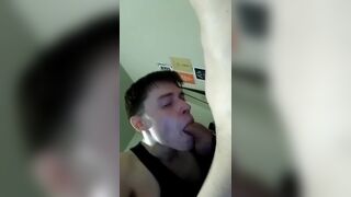 Faggot Twink Sucks & Worships Hung Straight Cock because Girlfriend wont - 13 image