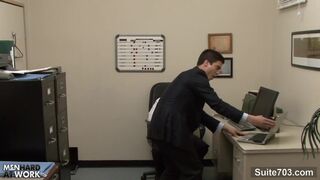 Slutty gay workers pumping in the office - 2 image