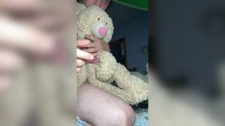 Diaper boy trying his new thrusting dildo - 14 image