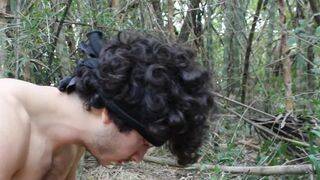 Cute and Hot Boy Meditates and Jerk off in the Forest. Great Cumshot - 10 image