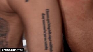 Bromo - Tattooed Stallion Tyler Berg Thrusts his Big Hard Cock Deep inside Mickey Taylors Mouth - 10 image