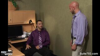 Lusty gays banging in the office - 2 image