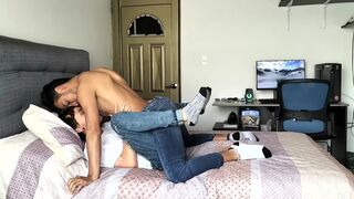 Pounding my white boyfriend in his tiny tight ass while kissing and moaning - 2 image