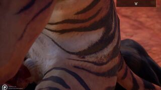 Homo Fur Porn - Tiger and Minotaur. Soft Sex, Cum (Wild Life Game) - 3 image