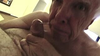 Grandpa Gets Another Load of Cum in His Mouth, Yum - 1 image