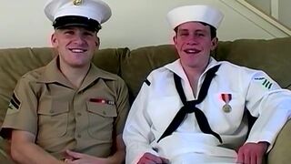 Handsome inexperienced navy boys in uniforms are anally fucking - 5 image