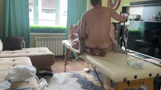 Dicky masseur fucks athletic twink during massage - 12 image