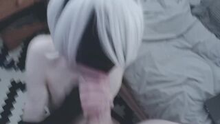 Femboy 2b Likes Dong in his Face Hole - 5 image