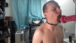 gay mini machine dildo deepthroat throatpie and nosepie - 4 image