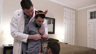 Dirty daddy and buddy fuck little son in costum - 2 image