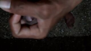 While rubbing the big black pen on the bed. - 9 image