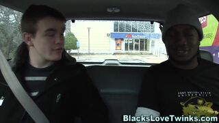 Gay guy rides black schlong and cums - 2 image