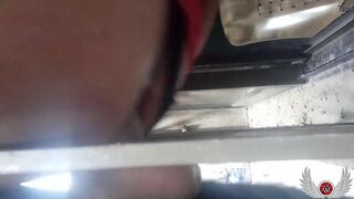 Caught by the Window. I discover a horny bitch masturbating and watching porn, I make her suck my cock and I fuck her bareback - 8 image