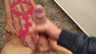 Masturbation of Nice Big Fat Cock Cums in the Hallway of the House - 4 image