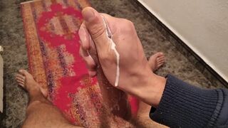 Masturbation of Nice Big Fat Cock Cums in the Hallway of the House - 6 image