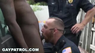 GAY PATROL - Black Guy gets Busted by the Cops while Tagging up A Fence - 1 image