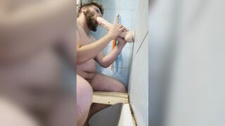 overweight guy and large sex toy - 1 image