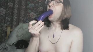 Gagging Trying To Deep Throat A Dildo - 4 image