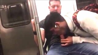 Wankers and suckers, in train, or metro. Short compilation. - 1 image
